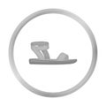 Woman sandals icon in monochrome style isolated on white. Shoes symbol.