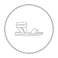 Woman sandals icon in outline style isolated on white background. Shoes symbol stock vector illustration.