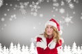 Woman in santa costume shivering with cold Royalty Free Stock Photo