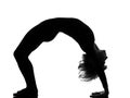 Woman sarvangasana setu bandha bridge pose yoga Royalty Free Stock Photo