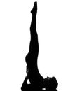 Woman sarvangasana Shoulder Stand yoga pose