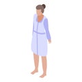 Woman sauna dress icon, isometric style Royalty Free Stock Photo