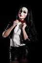 Woman with a Saw film cosplay makeup Royalty Free Stock Photo