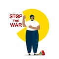 Woman says stop to war
