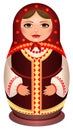 Woman in scarf national symbol of Russian doll