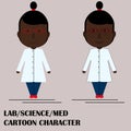 Woman scientist medical cartoon character