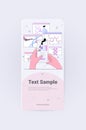 woman scientist using microscope analyzing DNA structure on smartphone screen researcher making experiment in lab