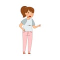 Woman Scolding and Finger Pointing Yelling at Somebody Vector Illustration