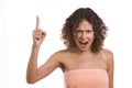 A woman screaming with crazy expression. Royalty Free Stock Photo