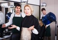 Woman screaming on hairdresser Royalty Free Stock Photo