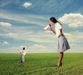 Woman screaming and showing fist Royalty Free Stock Photo