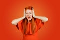 Woman screaming, wide open mouth, hysterical Royalty Free Stock Photo
