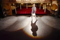 Woman With Script Rehearsing On Stage