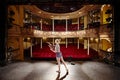 Woman With Script Rehearsing On Stage