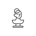 Woman sculpture line icon