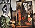 The woman seated here in a bentwood rocking chair is Jacqueline Roque, Pablo Picassoâs mistress and later, wife.