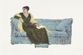 Woman Seated on a Sofa