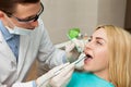 Woman seeing a dentist Royalty Free Stock Photo