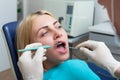 Woman seeing a dentist Royalty Free Stock Photo