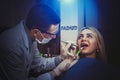 Woman seeing a dentist Royalty Free Stock Photo