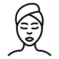 Woman self care icon, outline style
