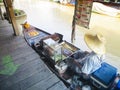 Woman selling food at Pattaya Floating Market Royalty Free Stock Photo