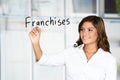 Woman Selling Franchises