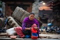 Woman selling Kathmandu Durbar Square, Nepal Royalty Free Stock Photo