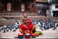 Woman selling Kathmandu Durbar Square, Nepal