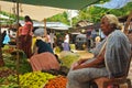 Woman selling vegetables at the Market (Sri Lanka)