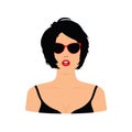 Woman sensual head with sunglasses illustration