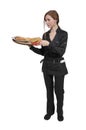 Woman server or waitress