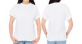 Woman set t-shirt isolated on white background