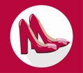 Woman red High heels shoes Vector detailed illustration Royalty Free Stock Photo