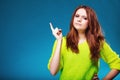 Woman shaking wagging her finger girl scolding Royalty Free Stock Photo