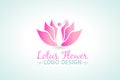 Logo woman beauty lotus flower vector image Royalty Free Stock Photo