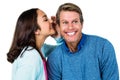 Woman sharing secret with man Royalty Free Stock Photo