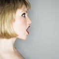 Woman in shock. Royalty Free Stock Photo