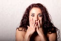 Woman with shocked facial expression Royalty Free Stock Photo