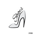 Woman Shoe Logo, Footwear Icon, Lady Boots Shop Symbol Royalty Free Stock Photo