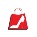 Woman Shoe Logo, Footwear Icon, Lady Boots Shop Symbol Royalty Free Stock Photo