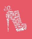 Woman shoe from quotes Royalty Free Stock Photo