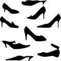 Woman shoe silhouettes set