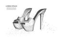 Woman shoes. Abstract polygonal female high heel shoe on white background. Shopping concept Royalty Free Stock Photo