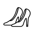 Woman shoes icon on white background, vector illustration