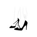 Woman shoes logo design vector template. BeautIful shoes logo