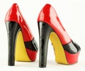 red and black colors woman shoes