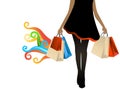 Woman shopper hot bargains Royalty Free Stock Photo