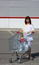 Woman with shopping cart