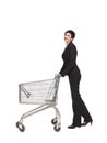 Woman with a shopping cart